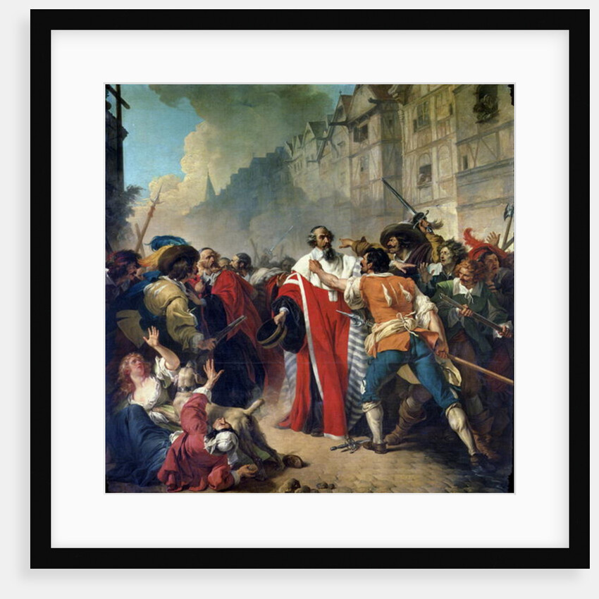 Mathieu Mole being stopped by the Parisian crowd on his return from visiting Mazarin and Queen Anne of Austria, 1879 by French School
