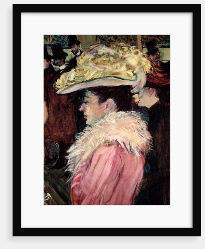 The Dance of the Moulin Rouge: detail of an elegant woman dressed in pink, 1889-90 by Henri de Toulouse-Lautrec