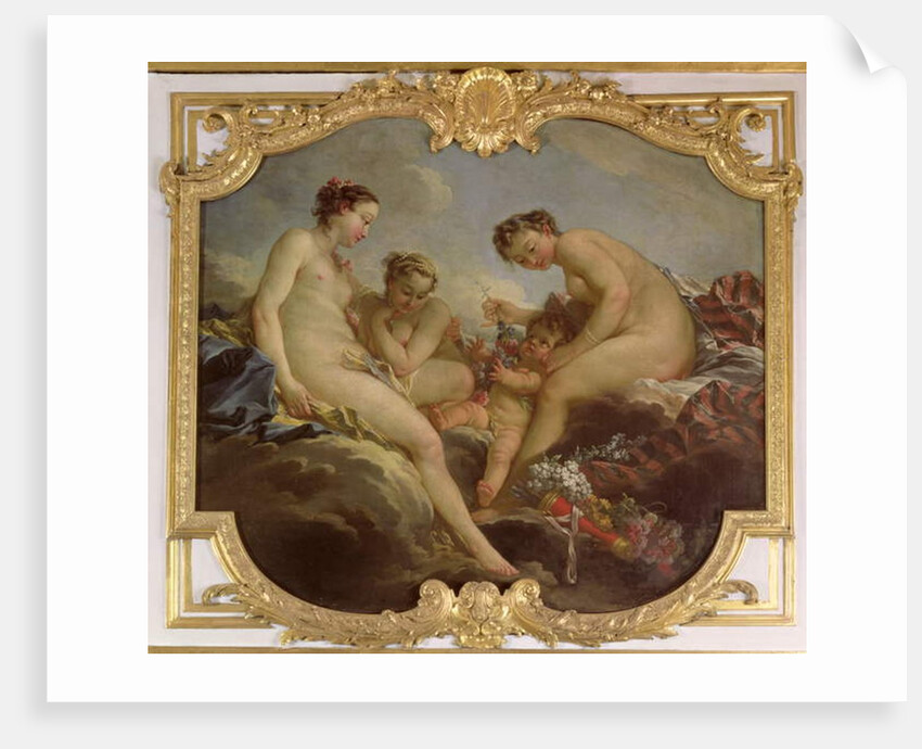 The Three Graces, decorative panel from the Bedroom of the Princess of Rohan, c.1735-40 by Francois Boucher