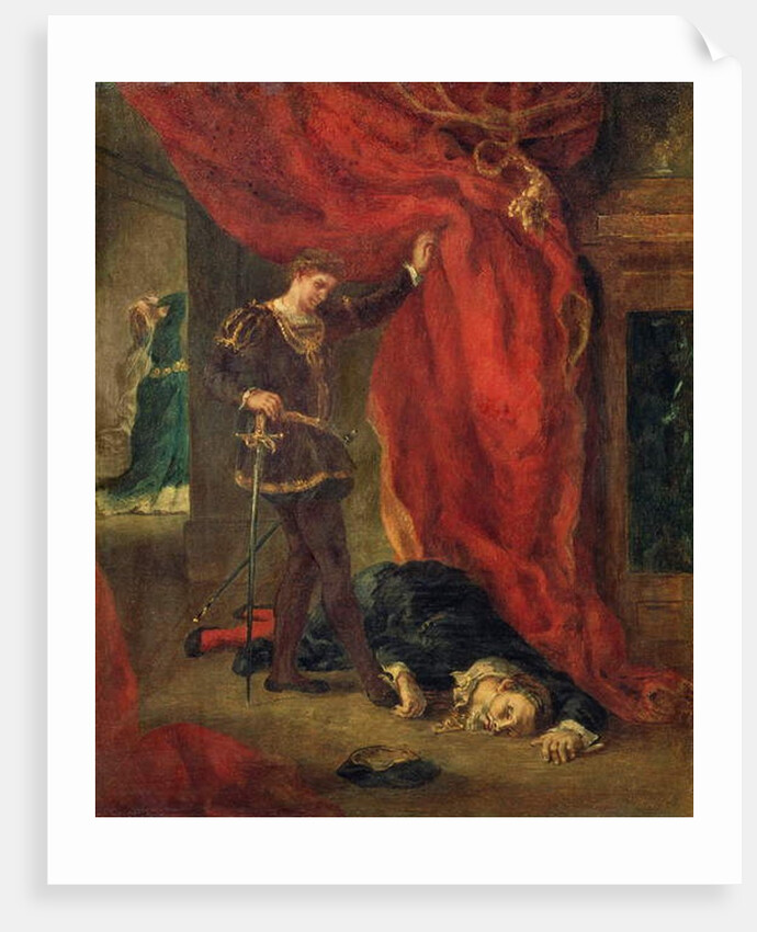 Hamlet before the body of Polonius, 1855 by Ferdinand Victor Eugene Delacroix