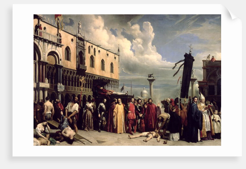 Funerary honours given to Titian who died in Venice in the plague of 1576, 1832 by Alexandre-Jean-Baptiste Hesse