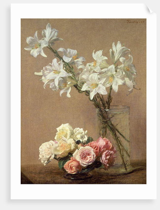 Lilies in a vase, 1888 by Ignace Henri Jean Fantin-Latour