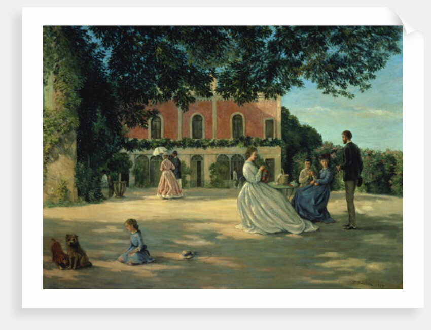 Family Reunion on the Terrace at Meric, 1867 by Jean Frederic Bazille