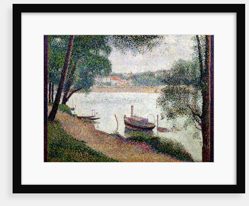 River Landscape with a boat by Georges Pierre Seurat