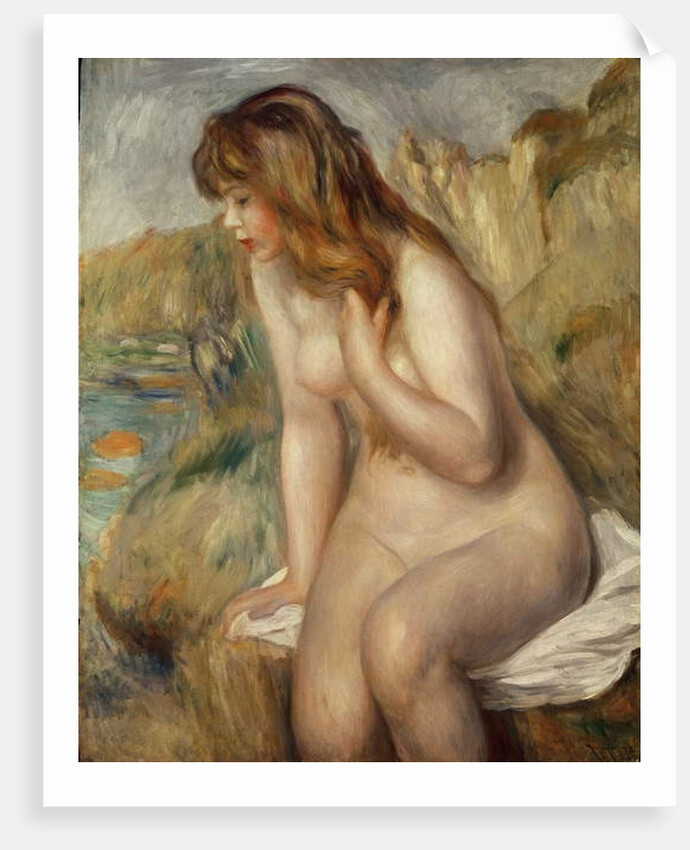 Bather seated on a rock, 1892 by Pierre Auguste Renoir