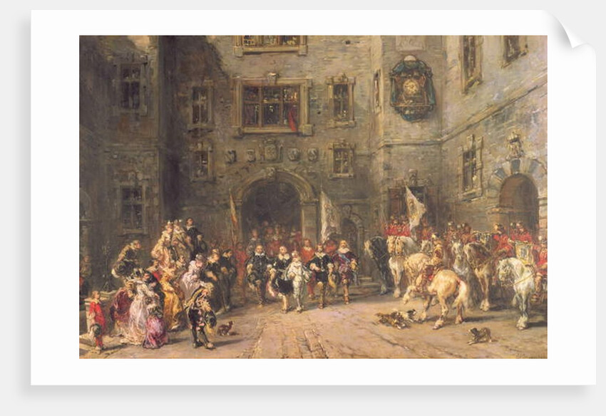 Louis XIII at the chateau of Blois, 1874 by Louis Eugene Gabriel Isabey