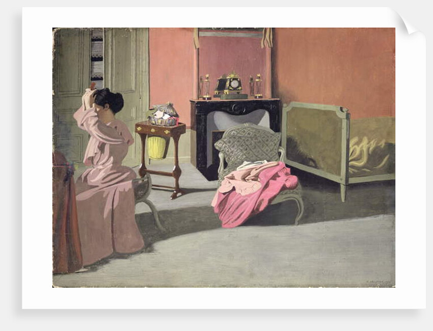 Woman doing her hair, 1900 by Felix Edouard Vallotton