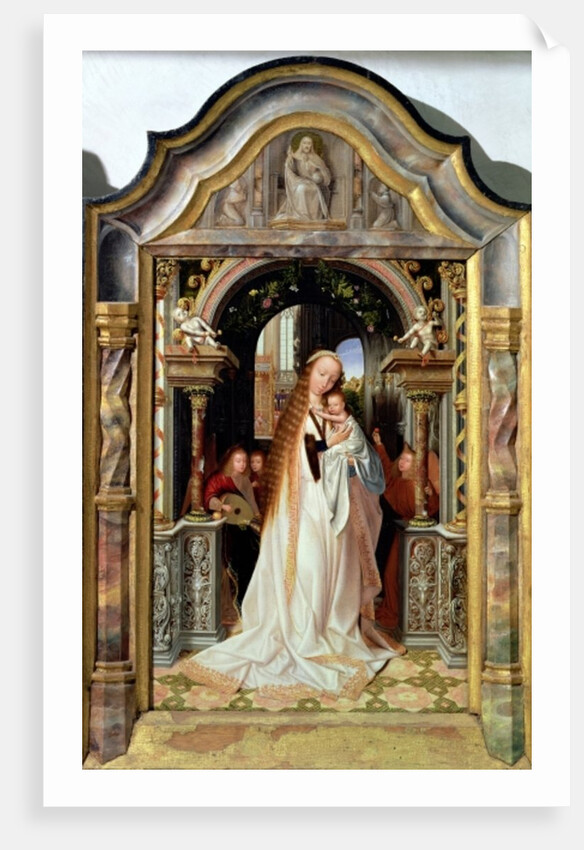 Virgin and Child with Three Angels, central panel of a triptych, c.1509 by Quentin Massys or Matsys