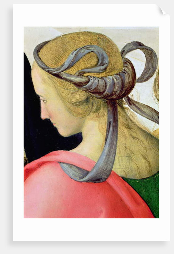 Marriage of the Virgin, detail showing one of the Virgin's companions, 1500-04 by Pietro Perugino