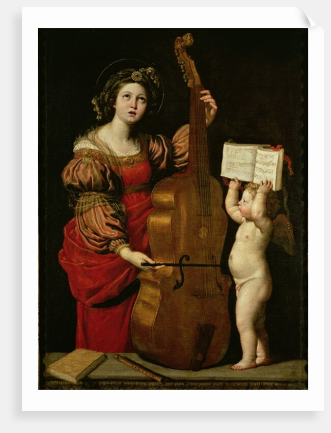 St. Cecilia with an angel holding a musical score, c.1620 by Domenichino