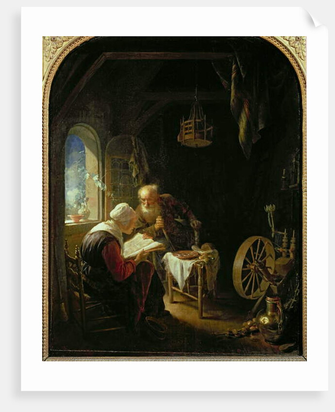 The Bible Lesson, or Anne and Tobias by Gerrit or Gerard Dou