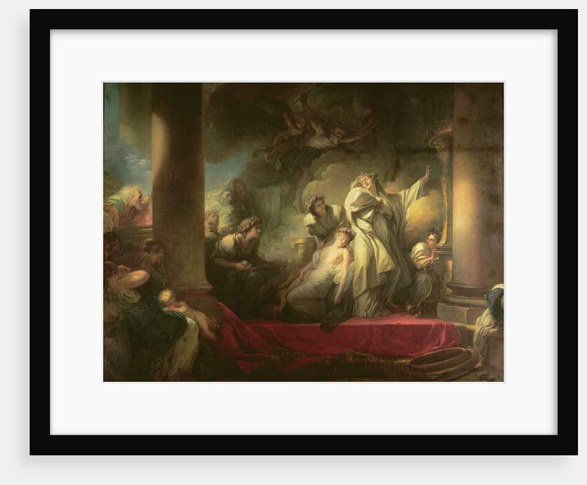 High Priest Coresus Sacrificing Himself to Save Callirhoe, scene from 'Description of Greece' by Pausanias 1765 by Jean-Honore Fragonard