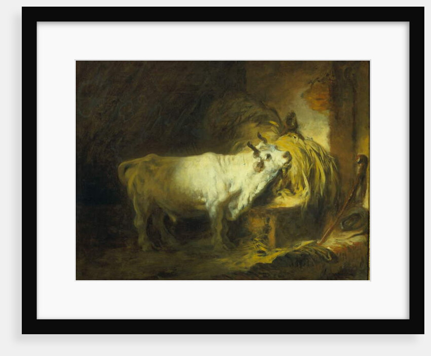 The White Bull in the Stable by Jean-Honore Fragonard