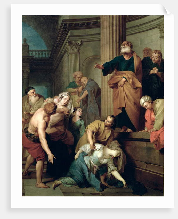 The Death of Sapphira, Wife of Ananius by Sebastien II Le Clerc