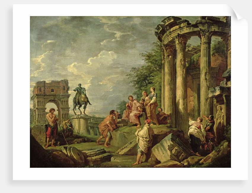 Peasants Amongst Roman Ruins, 1743 by Giovanni Paolo Pannini or Panini