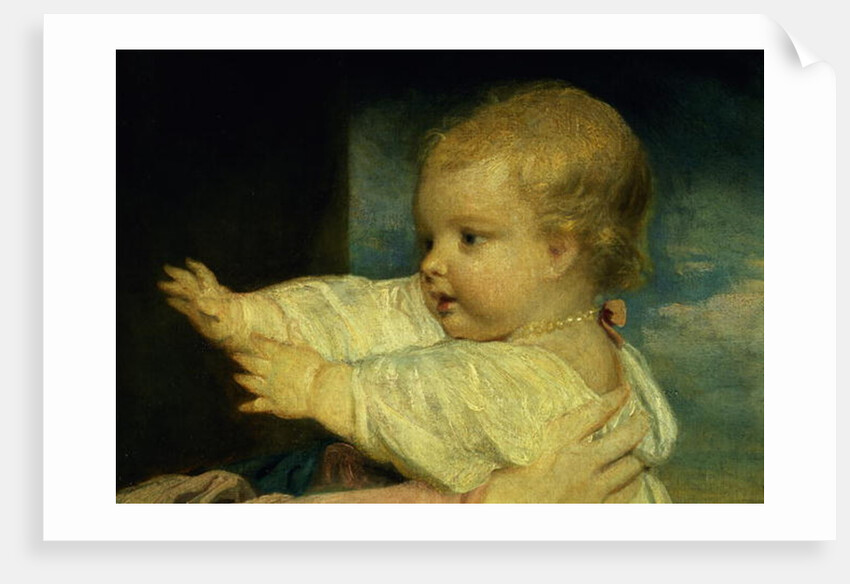 Portrait of Caroline, Duchess of Marlborough with her daughter Lady Caroline Spencer,detail of, 1764-67 by Joshua Reynolds