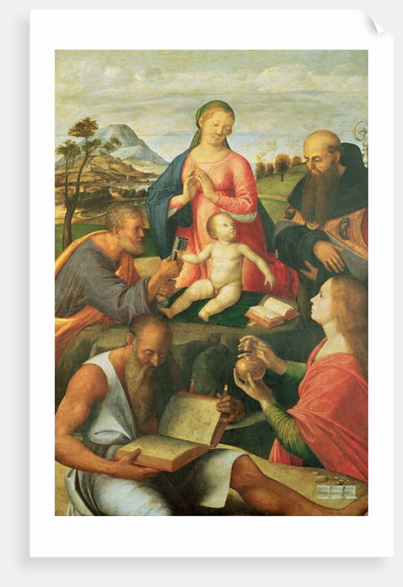 Madonna and Child with SS. Peter, Jerome and Mary Magdalene with a Bishop, 1500 by Alvise Vivarini