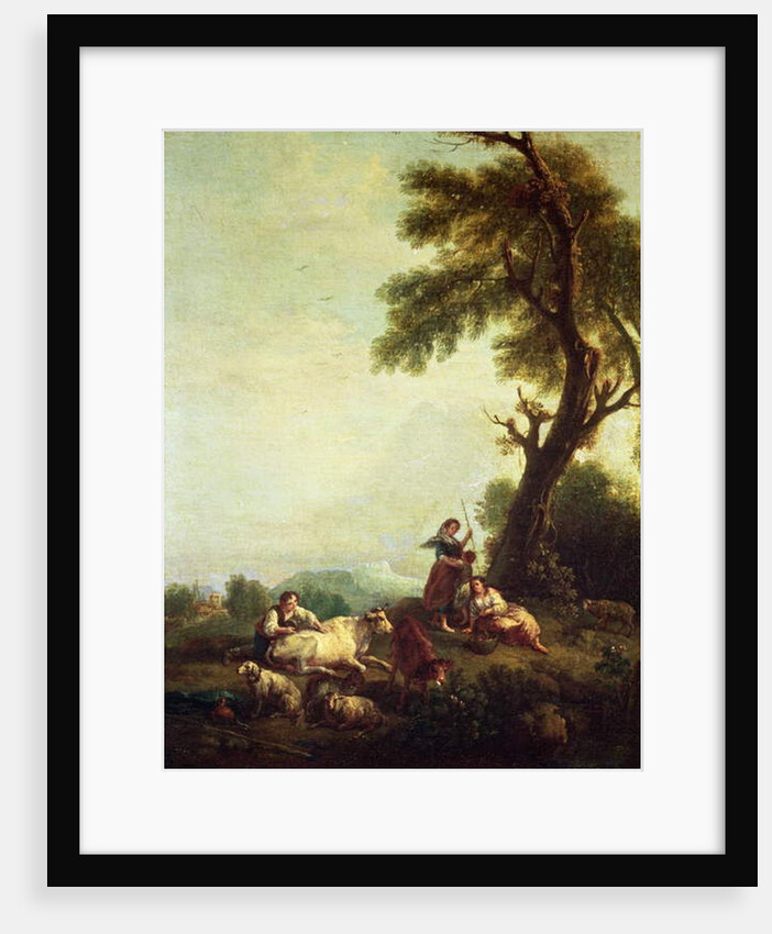 Landscape with Peasants Watching a Herd of Cattle by Francesco Zuccarelli