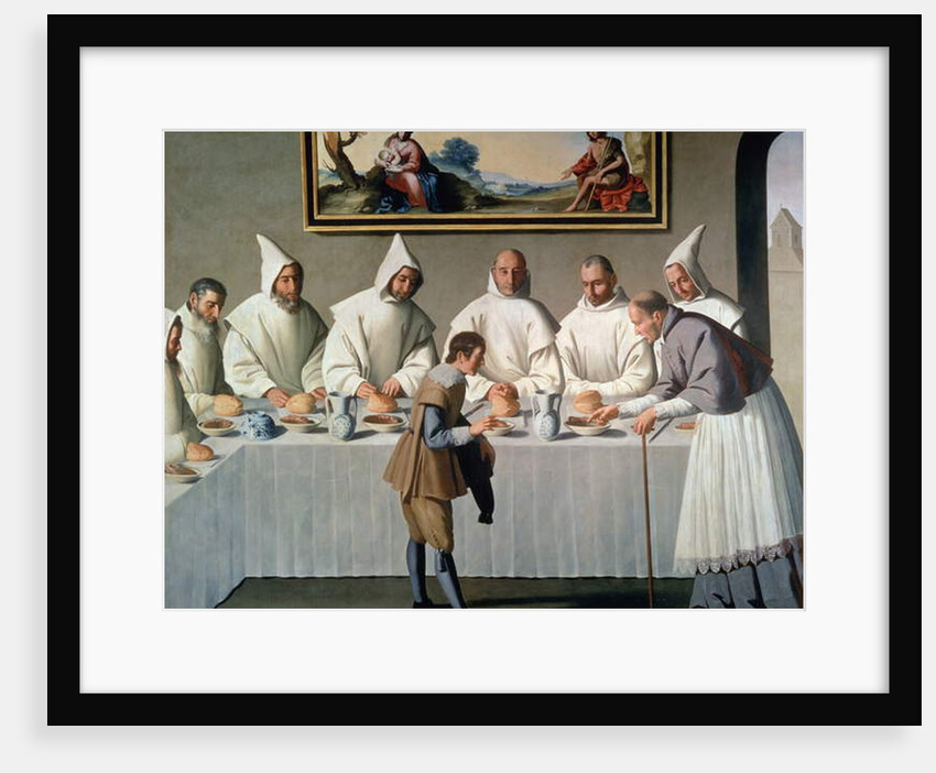 St. Hugh of Cluny in the Refectory of the Carthusians, 1633 by Francisco de Zurbaran
