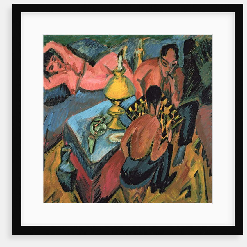 Otto Muller Playing Chess, 1913 by Ernst Ludwig Kirchner