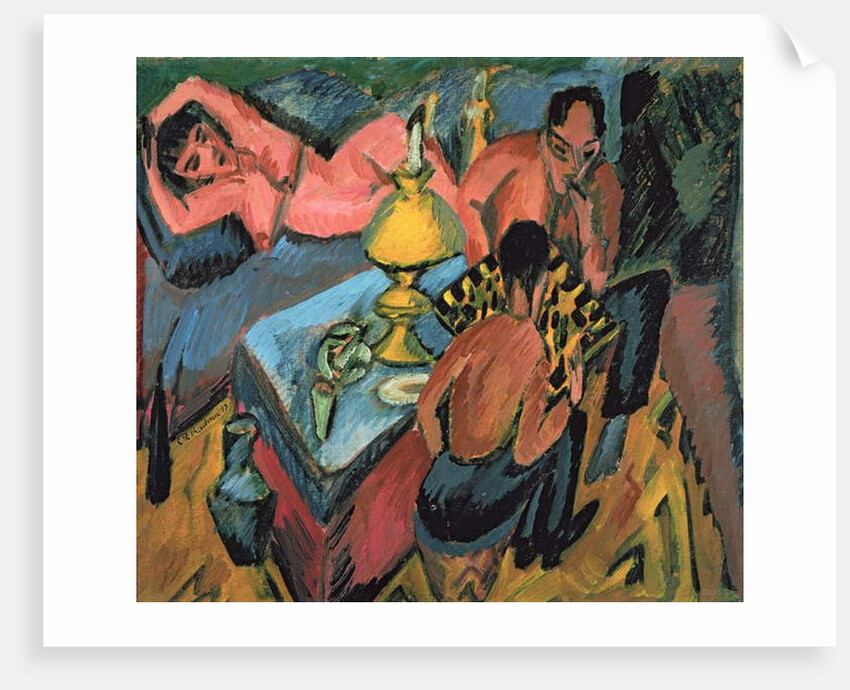 Otto Muller Playing Chess, 1913 by Ernst Ludwig Kirchner
