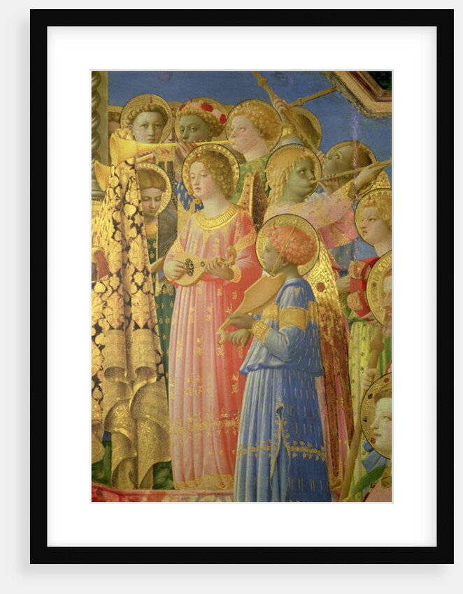 The Coronation of the Virgin, detail showing musical angels, c.1430-32 by Fra Angelico