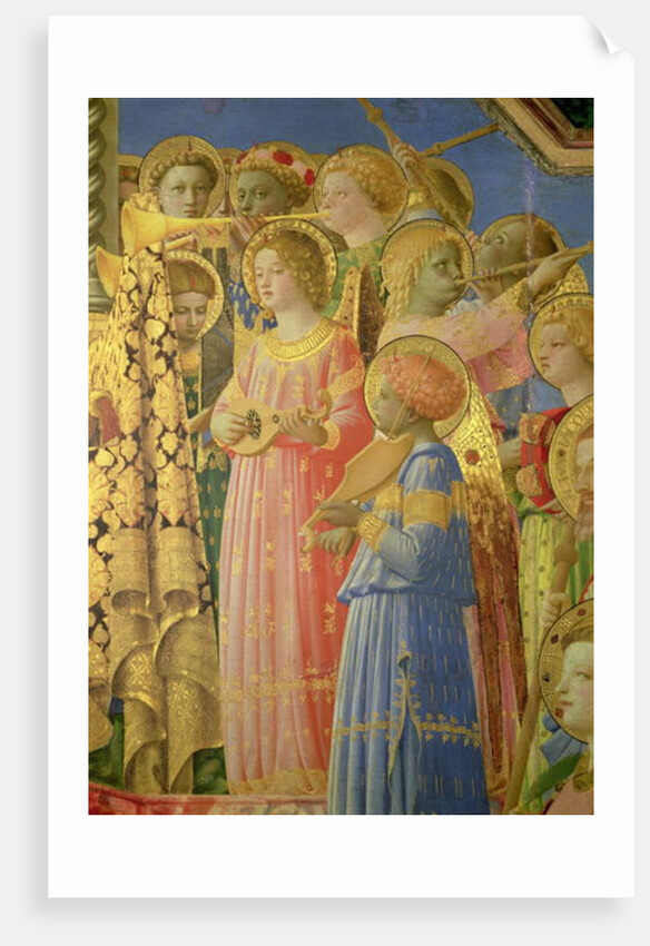 The Coronation of the Virgin, detail showing musical angels, c.1430-32 by Fra Angelico