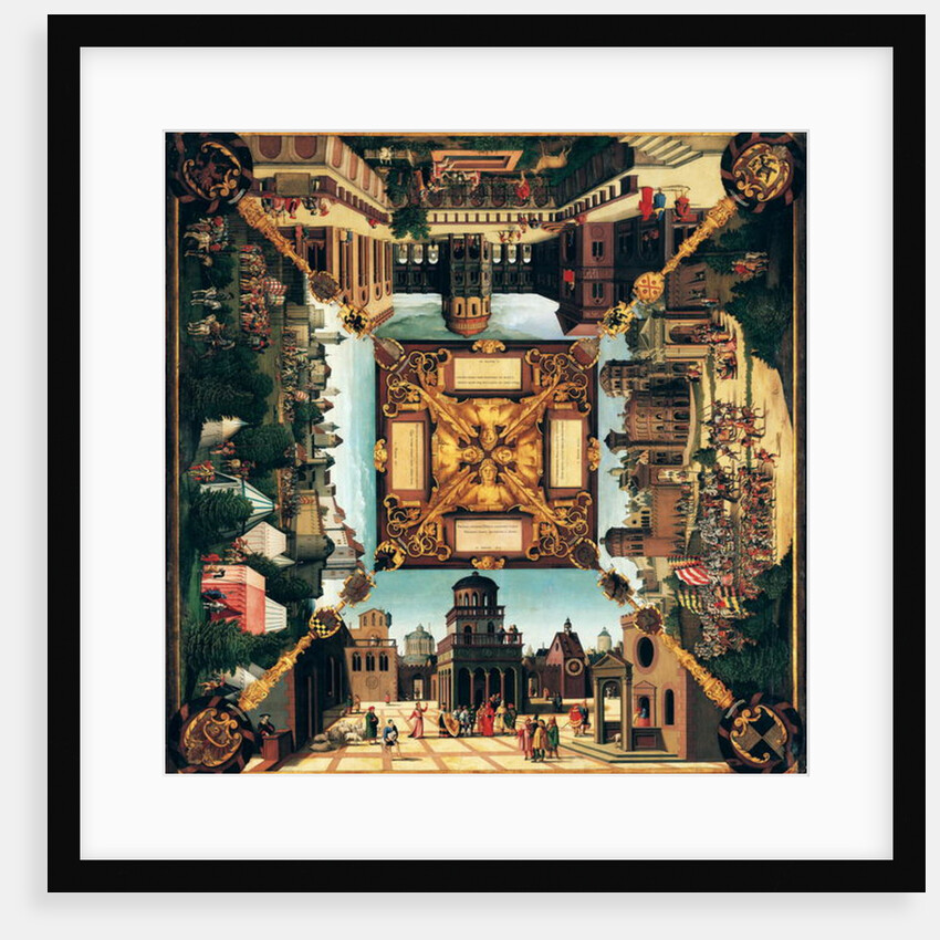 The Story of David, painted tabletop, 1534 by Hans Sebald Beham