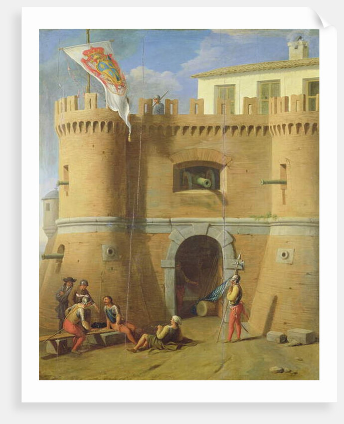 Soldiers outside a Fortified Castle by Michele Giambono