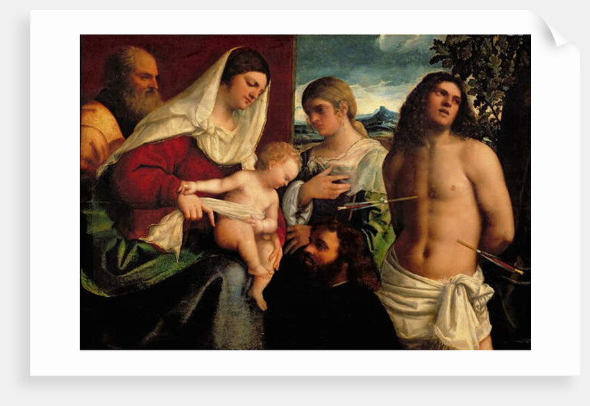 Sacra Conversatione with SS. Catherine, Sebastian and Holy Family by Sebastiano del (c.1485-1547) Piombo