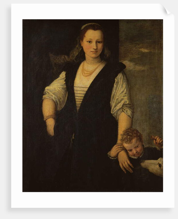 Portrait of a Woman with a Child and a Dog by Veronese