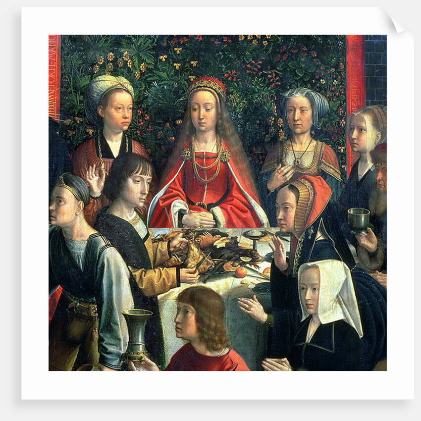 The Marriage at Cana, detail of the bride and surrounding guests by Gerard David