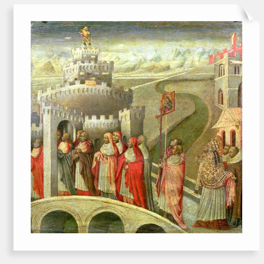 Procession of St. Gregory to the Castel St. Angelo by Giovanni di Paolo di Grazia