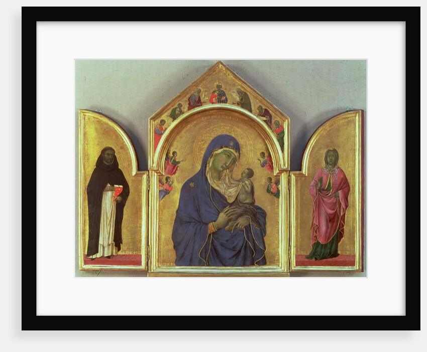 Madonna and Child with Saints Dominic, Aurea and Patriarchs and Prophets c.1312-15 by Duccio di Buoninsegna