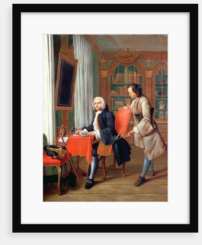 Two Gentlemen in a Library by Peter Jacob Horemans