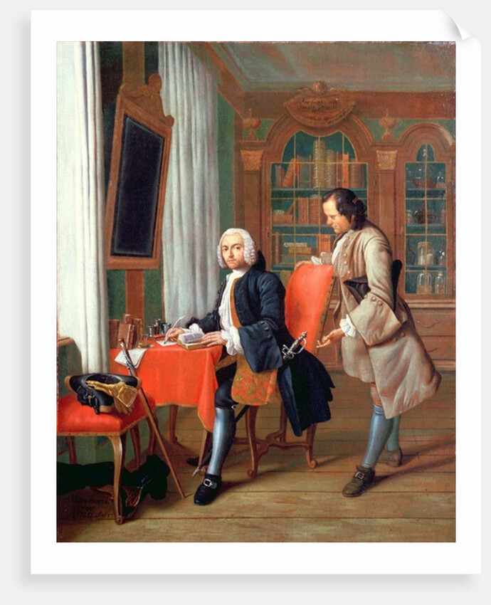 Two Gentlemen in a Library by Peter Jacob Horemans