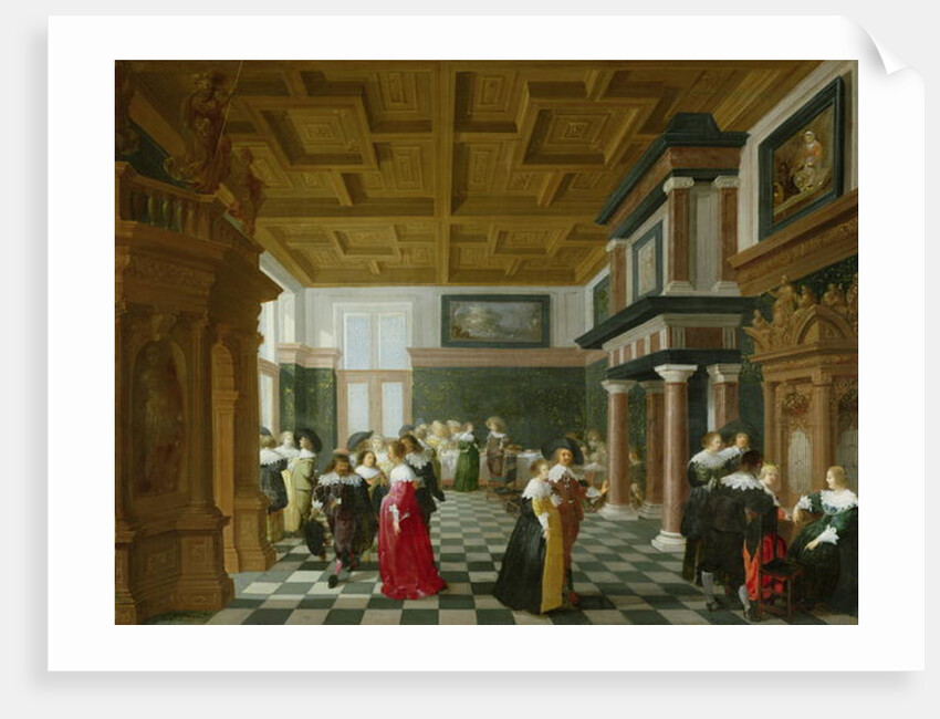 Elegant Figures dancing in an Interior by Dirck van Delen