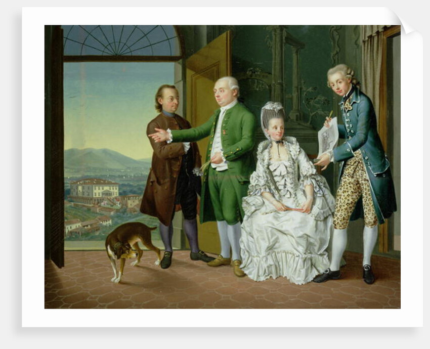 An Interior with Elegant Company by Venceslao Verlin