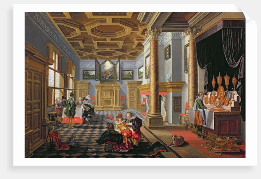 Elegant Figures dining in a Courtly Interior by B. van & Velde E. van de Bassen