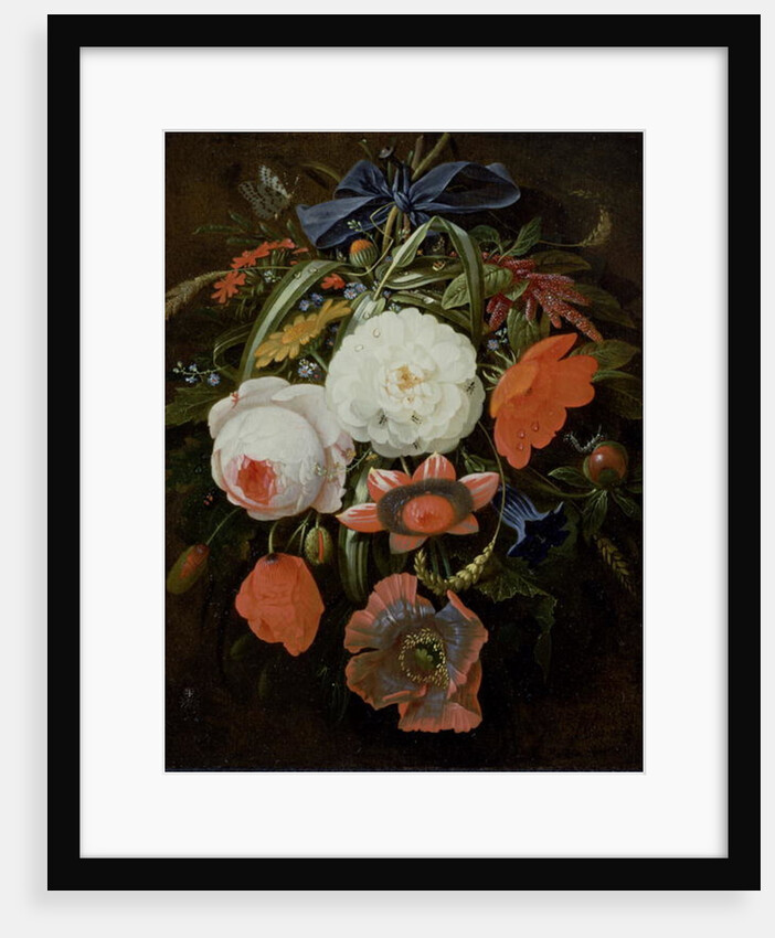 Still Life of Hanging Flowers by Abraham Mignon