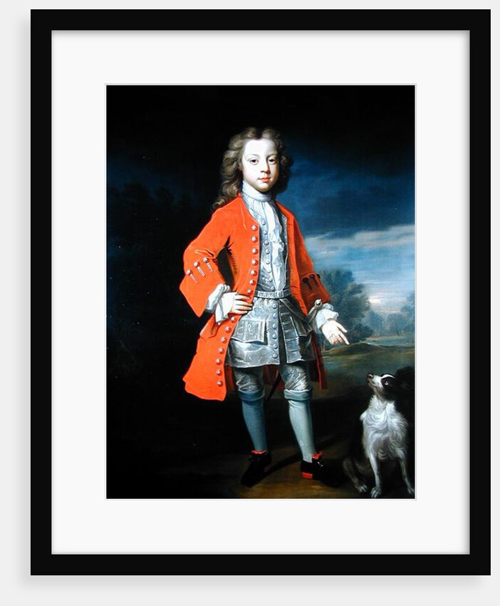 Portrait of a Boy Wearing a Red Jacket with his Spaniel by Charles D'Agar