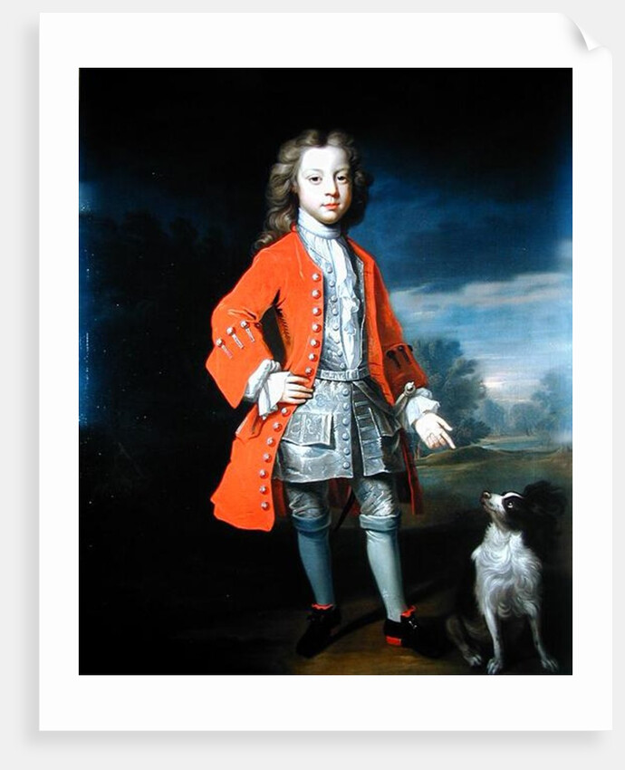 Portrait of a Boy Wearing a Red Jacket with his Spaniel by Charles D'Agar