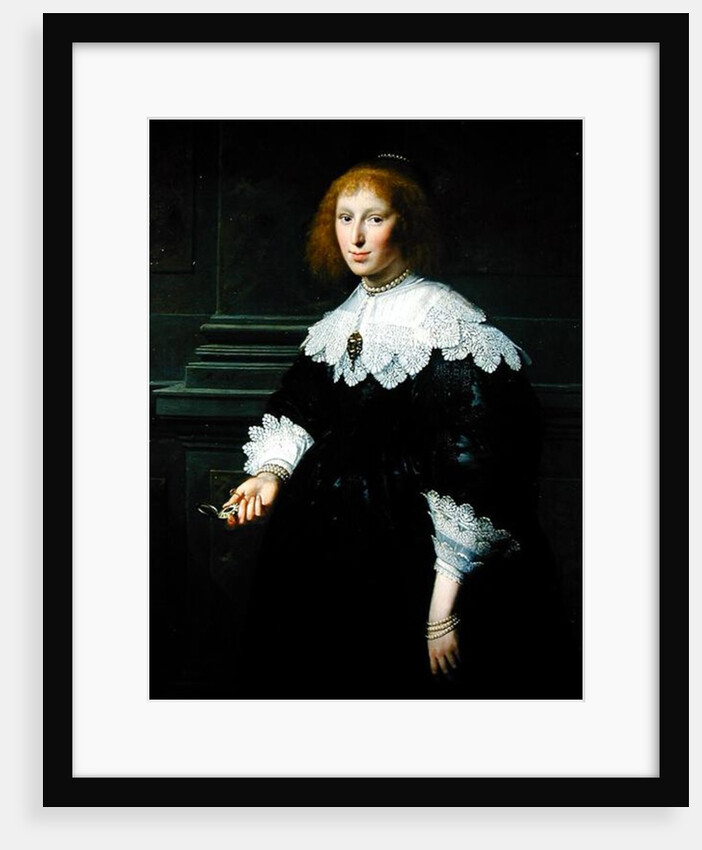 Portrait of a Lady Holding a Timepiece by Paulus Moreelse