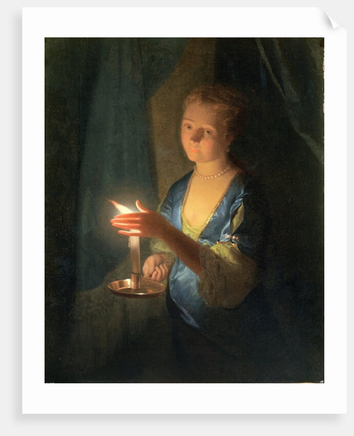 A Lady holding a Candle by Godfried Schalken or Schalcken