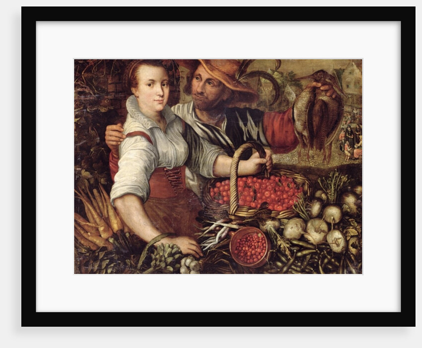 A Market Scene with Fruit and Vegetable Sellers by Frederick van Valkenborch