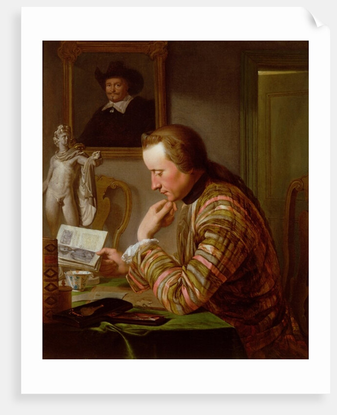 Gentleman Reading at a Table by Candlelight by Jan Maurits Quinckhardt