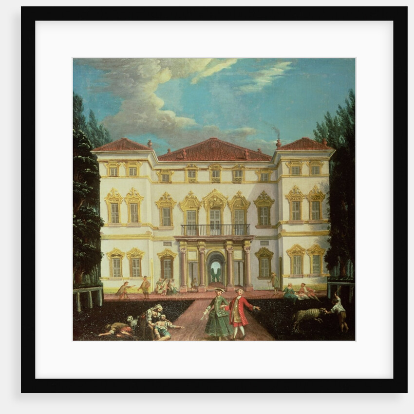 Country House with Elegant Figures by Italian School