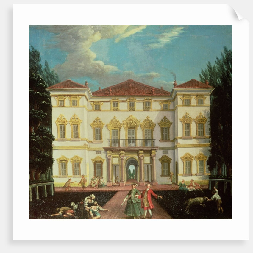 Country House with Elegant Figures by Italian School