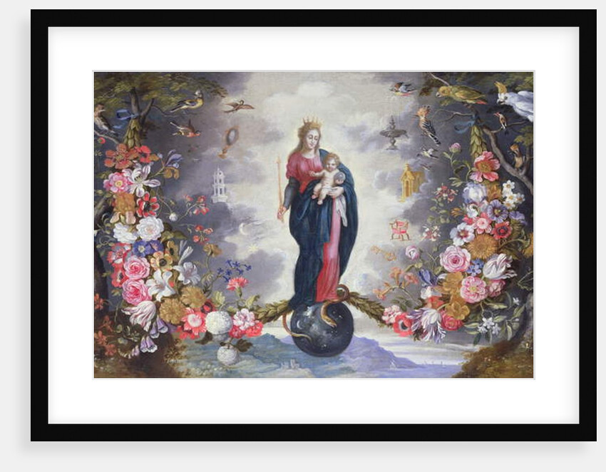 The Virgin and Child surrounded by a garland by Jan & Balen Hendrik van Brueghel