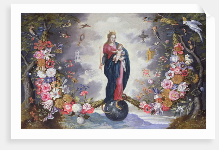The Virgin and Child surrounded by a garland by Jan & Balen Hendrik van Brueghel